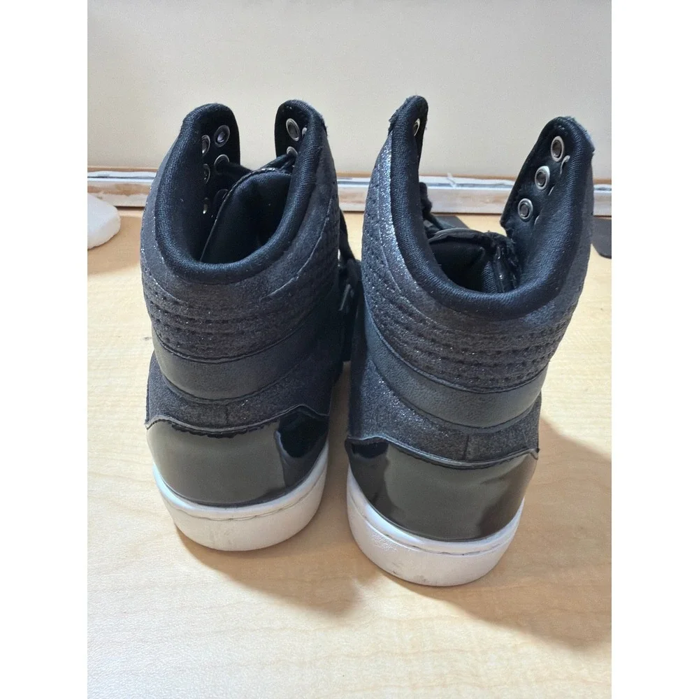 Pastry Glam Pie Black Patent Glitter High Top Dance Sneakers Womens 6.5 PA151000